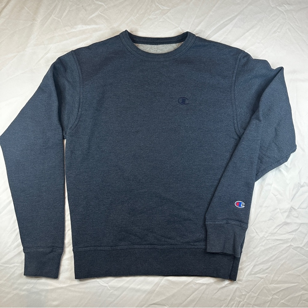 Champion Powerblend L/S Crew Neck Fleece Men's Sweatshirt Navy Blue Small - 261